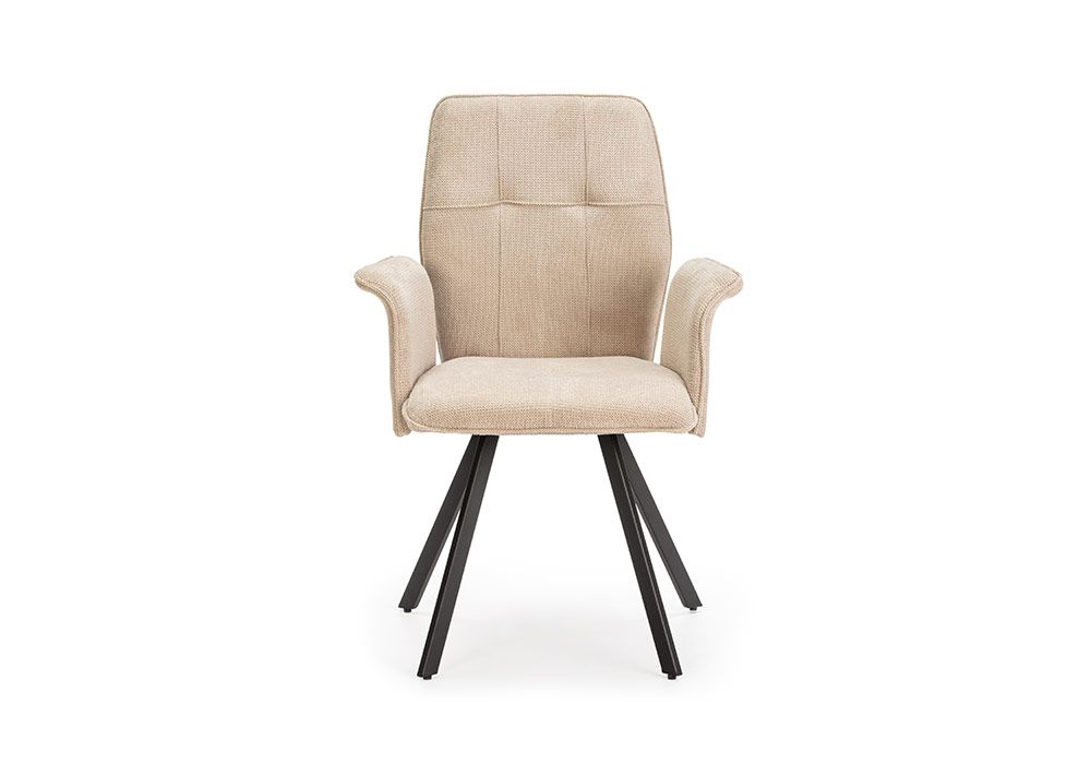 Ensemble Table Rectangulaire Céramique Noir avec 4 Chaises et 2 Fauteuils Lula – Image 2