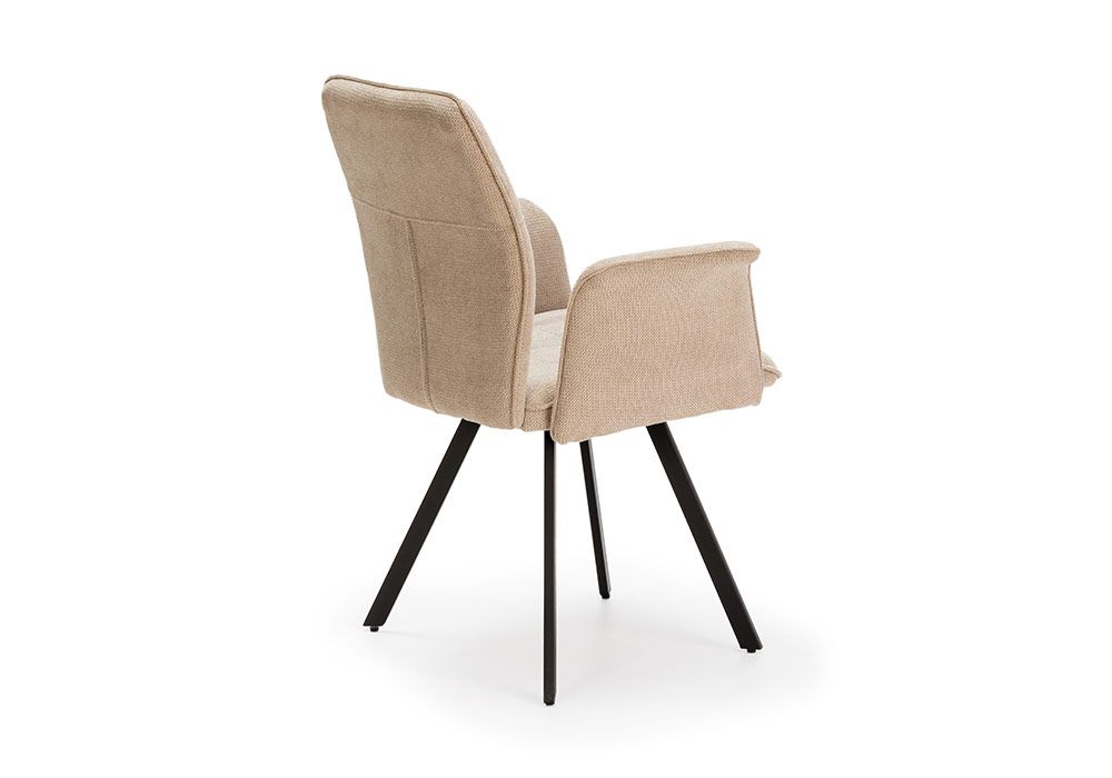 Ensemble Table Rectangulaire Céramique Noir avec 4 Chaises et 2 Fauteuils Lula – Image 3
