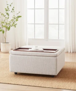 Aiden & Ivy - Pouf de rangement en tissu