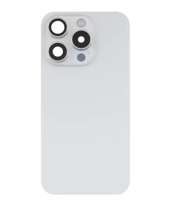 Vitre arrière iPhone 16 Pro  – Avec cadre de caméra + plaque de fer + aimant NFC – Blanc