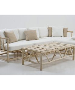 Table de Salon Rectangulaire en Branche de Teck-Bois Flotté