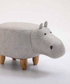 Pouf Enfant Hippopotame Gris